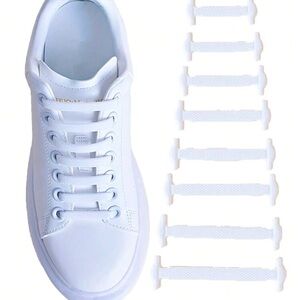 32 NEW No-tie white shoe laces - no velcro, make any shoes slip-ons!